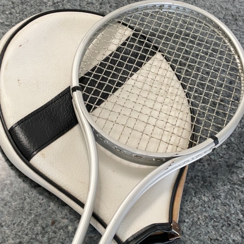 Vintage T 100 aluminum tennis racket made in USA with cover